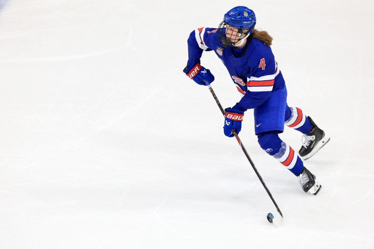 Caroline Harvey of United States in action during the 2026 Mila-Cortina Winter Olympics. IMAGN IMAGES via REUTERS/Katie Stratman